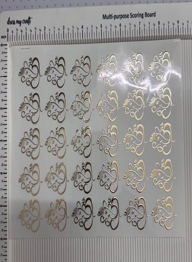 IRIKA 30-in-1 Ganesh Ji Golden Embossed Stickers - A5 Size Sheet | 1.5 Inch Each | Foil Stickers for Resin Art, Tray Inserts, MDF Décor, Pooja & Diwali Gifting - Image 3